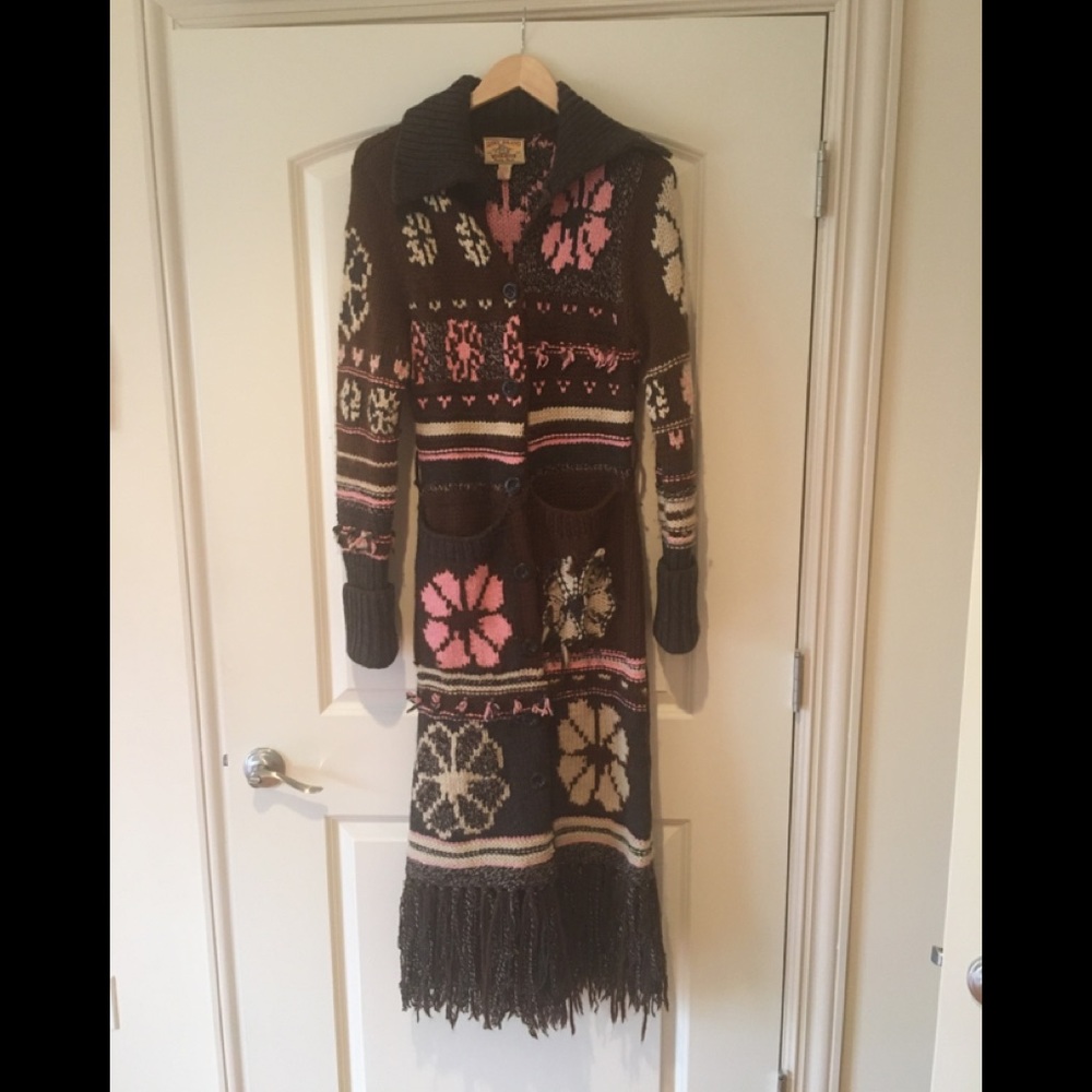 LUCKY BRAND Long, knit sweater, no belt